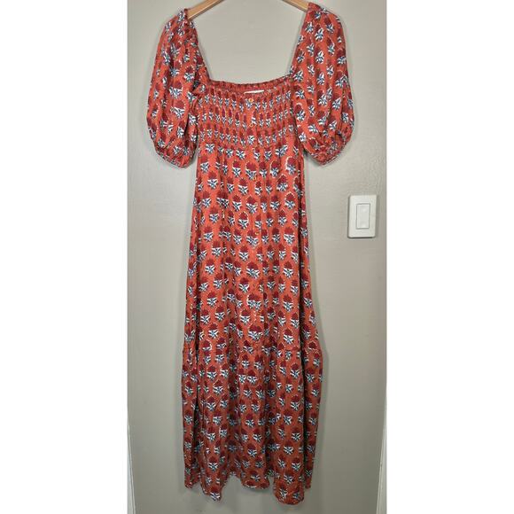 Emerson Fry India Collection Santiago 3 Maxi Dress Carmen Flowers Satin XS/S - Picture 7 of 12